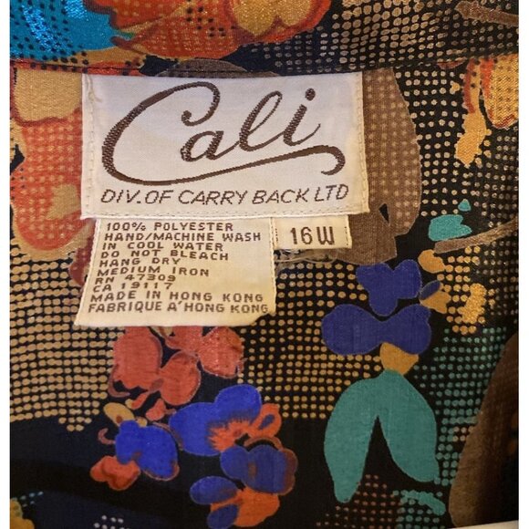 Vintage Top Jacket Blouse by Cali a Division of Carry Back Ltd Size 18W Floral - Picture 2 of 11